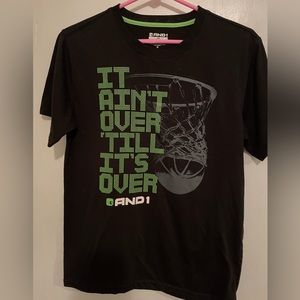 AND1 XXL TTG(18) T-Shirt. Black with green raised letters and white raised AND1